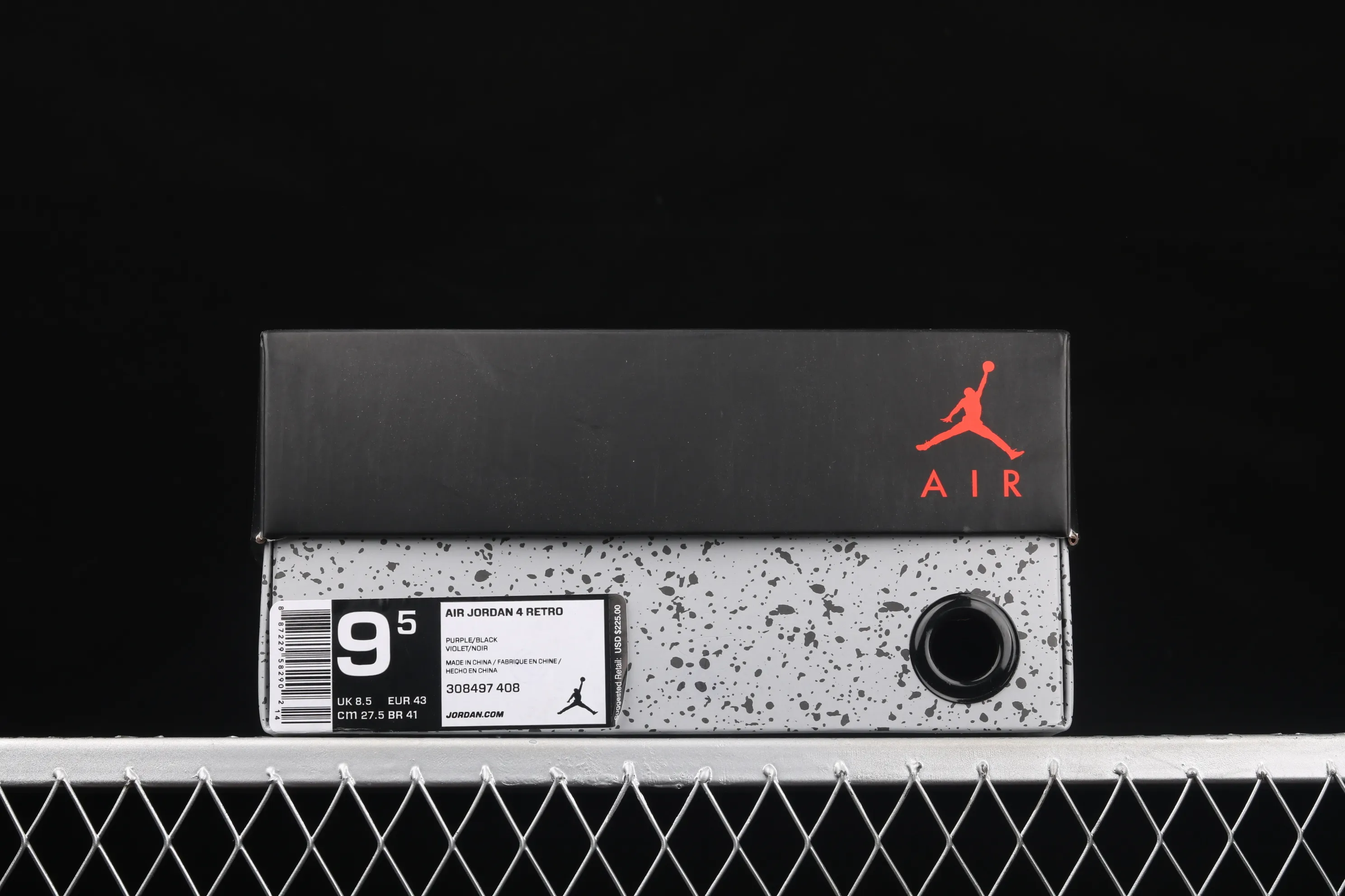 All categories Air Jordan Jordan series basketball shoes Air Jordan 4 G version Air Jordan 4 Retro AJ4 Joe 4 suede black and purple 308497-408